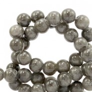 Jade Naturstein Perlen rund 4mm Anthracite